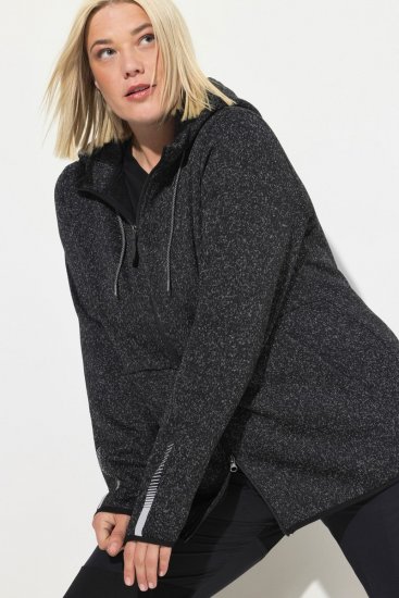 Ulla Popken Sweater Knit Fleece Hoodie Black - Felpe & felpe con cappuccio - Felpe, Hoodie e Maglieria Calda