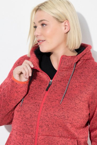 Ulla Popken Sweater Knit Fleece Hoodie Coral - Ulla Popken - Abbigliamento Taglie Forti Ulla Popken
