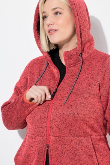 Ulla Popken Sweater Knit Fleece Hoodie Coral - Ulla Popken - Abbigliamento Taglie Forti Ulla Popken