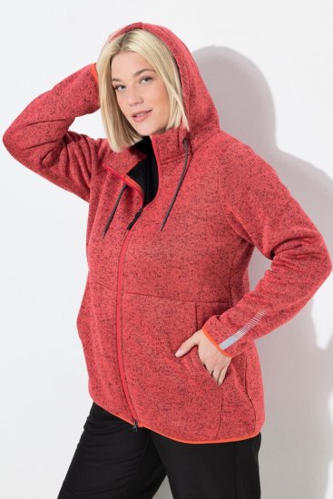 Ulla Popken Sweater Knit Fleece Hoodie Coral - Ulla Popken - Abbigliamento Taglie Forti Ulla Popken