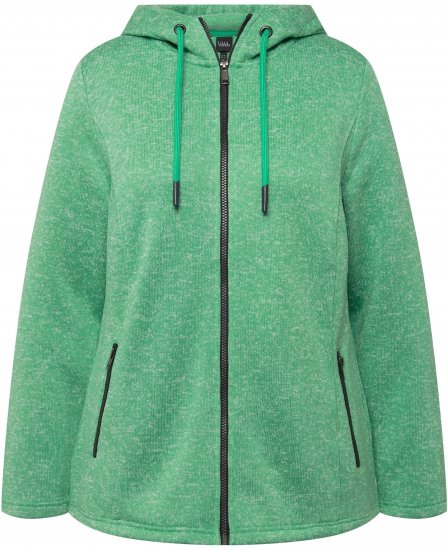 Ulla Popken Melange Knit Fleece Lined Hoodie Spring Green - Felpe & felpe con cappuccio - 