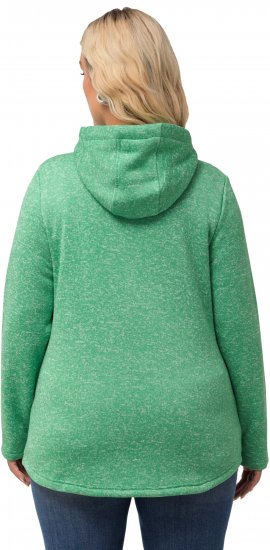 Ulla Popken Melange Knit Fleece Lined Hoodie Spring Green - Felpe & felpe con cappuccio - 
