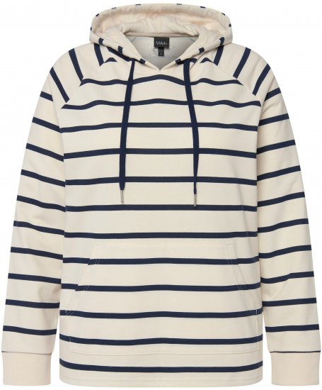 Ulla Popken Stripe Print Loungewear Hoodie Chalk - Felpe & felpe con cappuccio - Felpe, Hoodie e Maglieria Calda