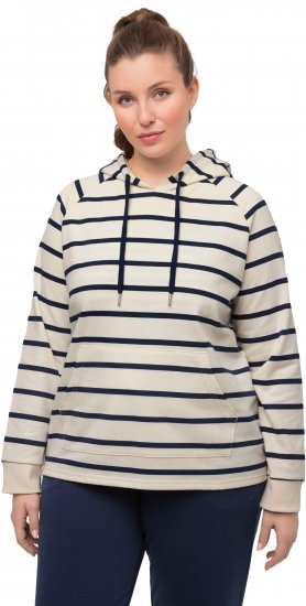 Ulla Popken Stripe Print Loungewear Hoodie Chalk - Felpe & felpe con cappuccio - Felpe, Hoodie e Maglieria Calda