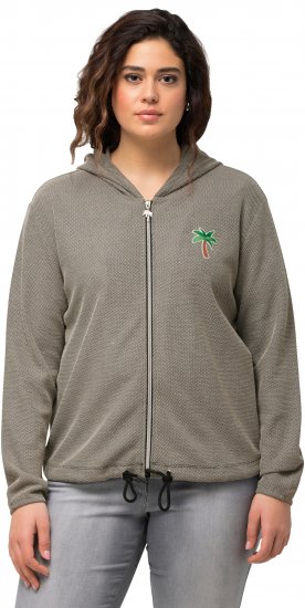 Ulla Popken Drawstring Hem Zip-Up Hoodie Grey - Felpe & felpe con cappuccio - 