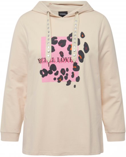 Ulla Popken REBEL LOVE Long Sleeve Graphic Hoodie Vanilla - Felpe & felpe con cappuccio - 