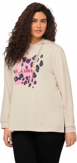 Ulla Popken REBEL LOVE Long Sleeve Graphic Hoodie Vanilla - Felpe & felpe con cappuccio - 