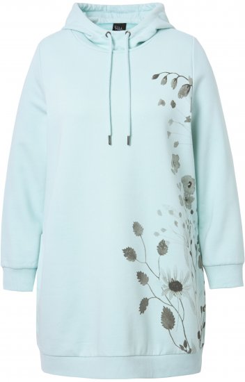 Ulla Popken Oversized Grass Graphic Hoodie Glacier Green - Felpe & felpe con cappuccio - Felpe, Hoodie e Maglieria Calda
