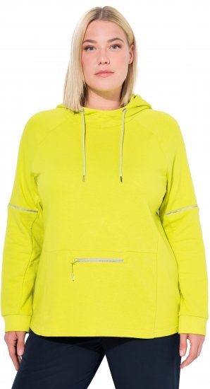 Ulla Popken Zippered Pocket and Reflective Piping Hoodie Green Apple - Felpe & felpe con cappuccio - Felpe, Hoodie e Maglieria Calda