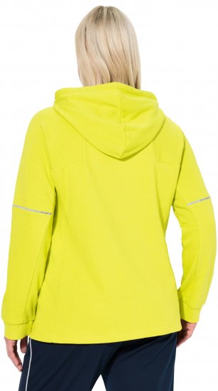 Ulla Popken Zippered Pocket and Reflective Piping Hoodie Green Apple - Felpe & felpe con cappuccio - Felpe, Hoodie e Maglieria Calda