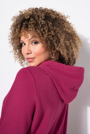 Ulla Popken Rock Sequined Hoodie Ruby - Felpe & felpe con cappuccio - Felpe, Hoodie e Maglieria Calda