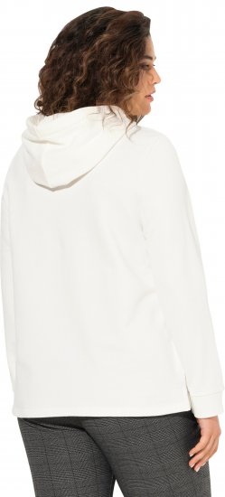 Ulla Popken Face Graphic Long Sleeve Hoodie Off-White - Felpe & felpe con cappuccio - 