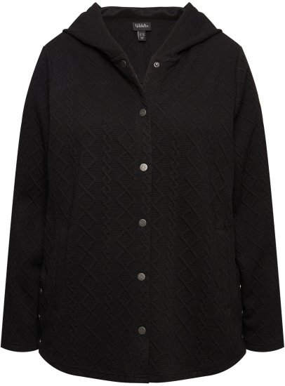 Ulla Popken Cable Knit Long Sleeve Hoodie Black - Felpe & felpe con cappuccio - 