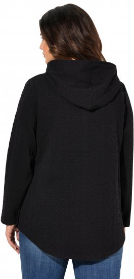 Ulla Popken Cable Knit Long Sleeve Hoodie Black - Felpe & felpe con cappuccio - 