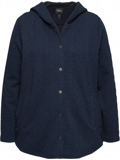 Ulla Popken Cable Knit Long Sleeve Hoodie Navy - Felpe & felpe con cappuccio - 
