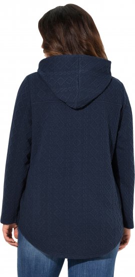 Ulla Popken Cable Knit Long Sleeve Hoodie Navy - Felpe & felpe con cappuccio - 