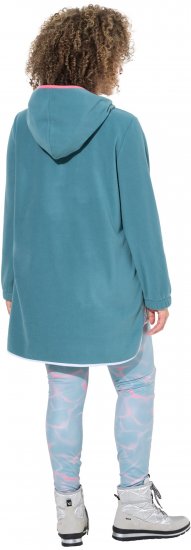 Ulla Popken Floral Detail Fleece Hoodie Ice Green - Felpe & felpe con cappuccio - 