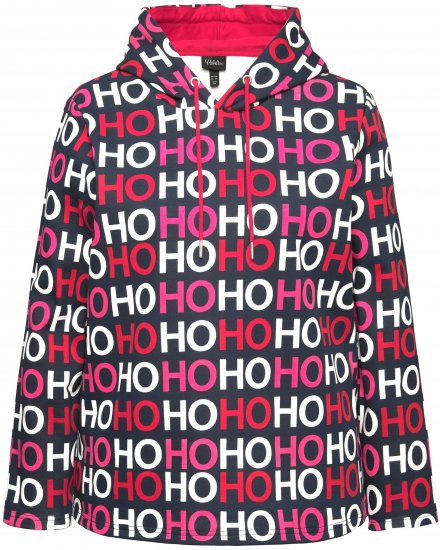 Ulla Popken Ho Ho Ho Lettering Hooded Sweatshirt Navy - Felpe & felpe con cappuccio - 