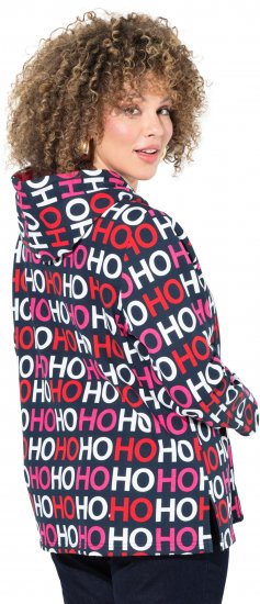 Ulla Popken Ho Ho Ho Lettering Hooded Sweatshirt Navy - Felpe & felpe con cappuccio - 