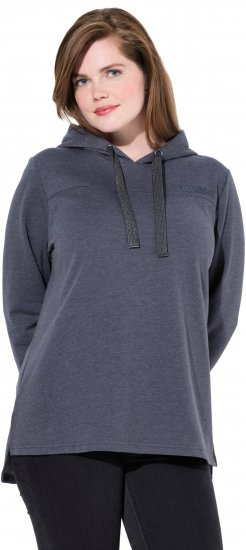 Ulla Popken Lettering GLOWING Hoodie Asphalt Grey - T-shirt stampate da donna - 