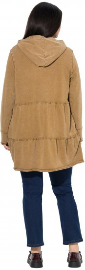 Ulla Popken Tiered Flounce Panel Zip Up Hoodie Mocha Brown - Felpe & felpe con cappuccio - Felpe, Hoodie e Maglieria Calda