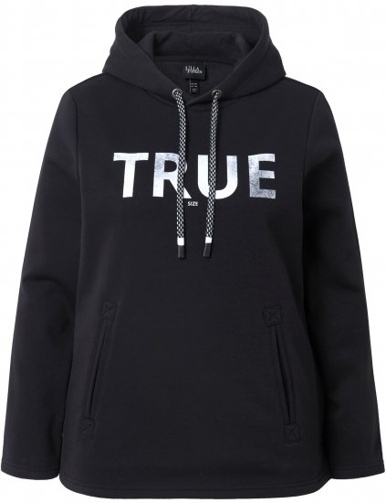 Ulla Popken TRUE Lettering Hoodie Black - Felpe & felpe con cappuccio - Felpe, Hoodie e Maglieria Calda