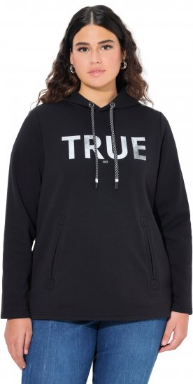 Ulla Popken TRUE Lettering Hoodie Black - Felpe & felpe con cappuccio - Felpe, Hoodie e Maglieria Calda