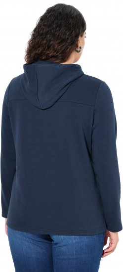 Ulla Popken TRUE Lettering Hoodie Navy Blue - Felpe & felpe con cappuccio - 