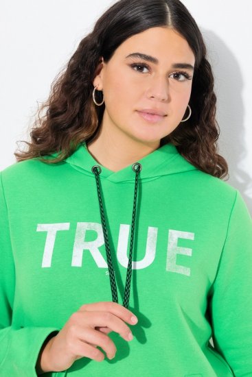 Ulla Popken TRUE Lettering Hoodie Mint Green - Felpe & felpe con cappuccio - Felpe, Hoodie e Maglieria Calda