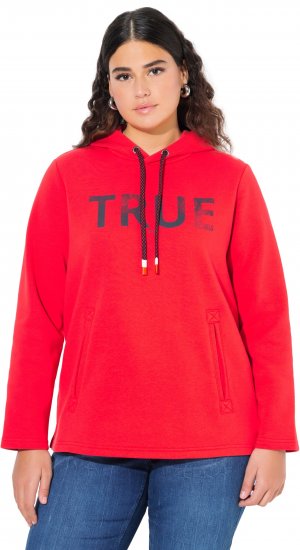 Ulla Popken TRUE Lettering Hoodie Neon Red - Felpe & felpe con cappuccio - 