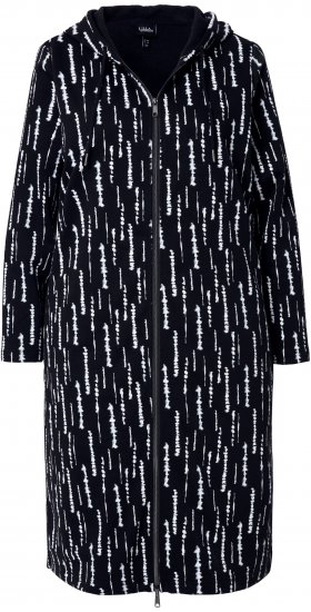 Ulla Popken Graphic Hooded Sweatshirt Dress Black - Felpe & felpe con cappuccio - 