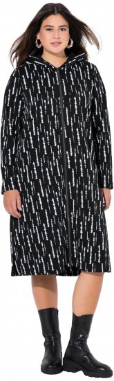 Ulla Popken Graphic Hooded Sweatshirt Dress Black - Felpe & felpe con cappuccio - 