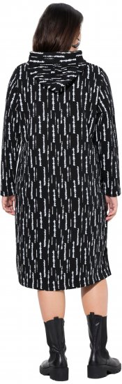 Ulla Popken Graphic Hooded Sweatshirt Dress Black - Felpe & felpe con cappuccio - 