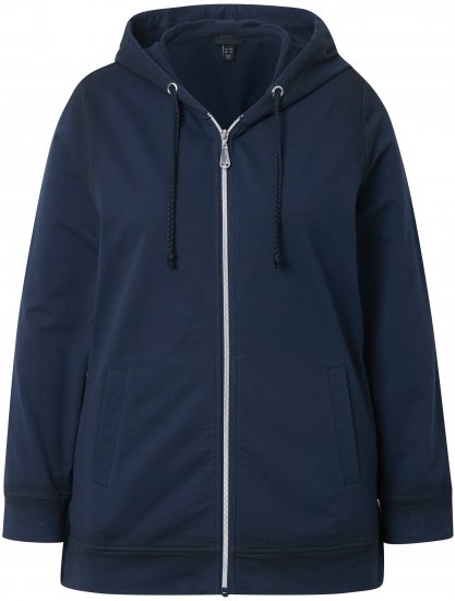Ulla Popken Decorative Seam Zip-Up Hoodie Navy - Felpe & felpe con cappuccio - Felpe, Hoodie e Maglieria Calda
