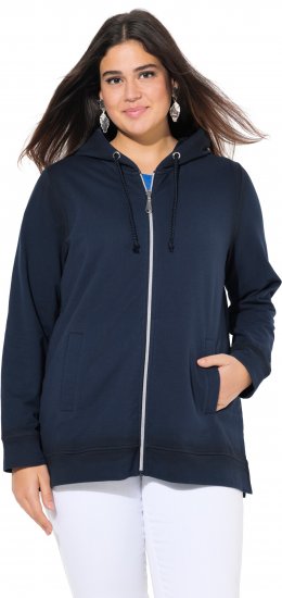 Ulla Popken Decorative Seam Zip-Up Hoodie Navy - Felpe & felpe con cappuccio - Felpe, Hoodie e Maglieria Calda