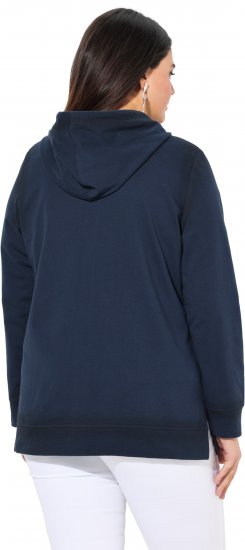 Ulla Popken Decorative Seam Zip-Up Hoodie Navy - Felpe & felpe con cappuccio - Felpe, Hoodie e Maglieria Calda