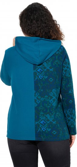 Ulla Popken Split Print LOVE Hoodie Teal - Felpe & felpe con cappuccio - Felpe, Hoodie e Maglieria Calda