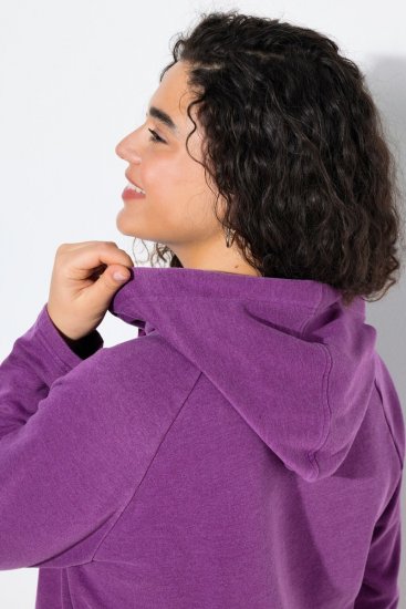 Ulla Popken Rhinestone Drawstring Moon Wash Hoodie Light Plum - Felpe & felpe con cappuccio - Felpe, Hoodie e Maglieria Calda