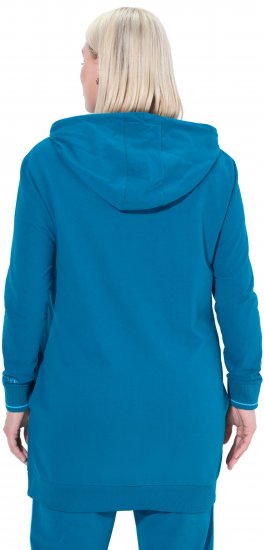Ulla Popken Contrast Piping Zip-Up Hoodie Smoke Blue - Felpe & felpe con cappuccio - 
