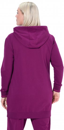 Ulla Popken Contrast Piping Zip-Up Hoodie Pink Berry - Felpe & felpe con cappuccio - 