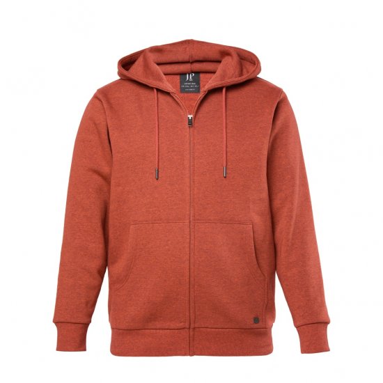 JP1880 Hoodie With Zipper Brick Brown - Felpe & felpe con cappuccio - Felpe & Felpe con Cappuccio Uomo Taglie Forti