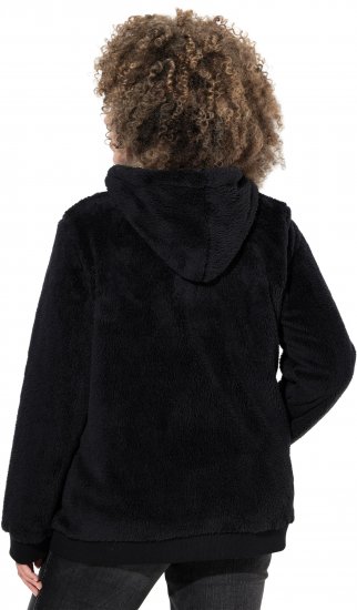 Ulla Popken Teddy Fleece Zip-Up Hoodie Black - Felpe & felpe con cappuccio - Felpe, Hoodie e Maglieria Calda