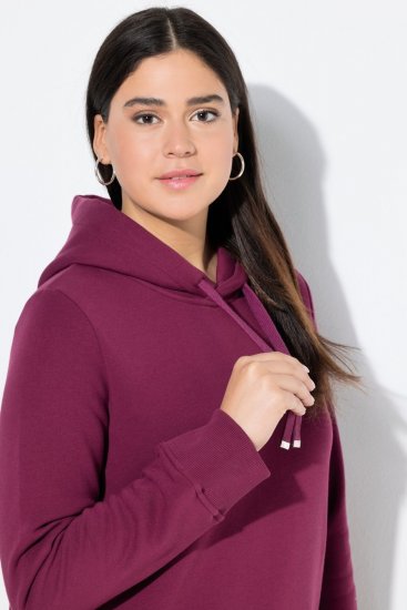 Ulla Popken Relaxed Fit Long Sleeve Hoodie Dark Berry - Felpe & felpe con cappuccio - Felpe, Hoodie e Maglieria Calda