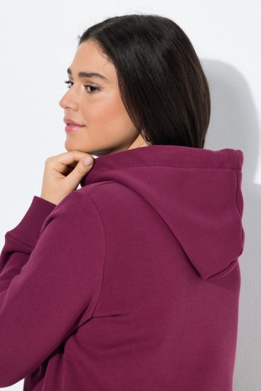 Ulla Popken Relaxed Fit Long Sleeve Hoodie Dark Berry - Felpe & felpe con cappuccio - Felpe, Hoodie e Maglieria Calda