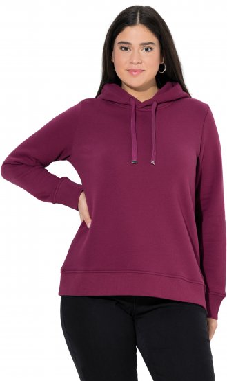 Ulla Popken Relaxed Fit Long Sleeve Hoodie Dark Berry - Felpe & felpe con cappuccio - 