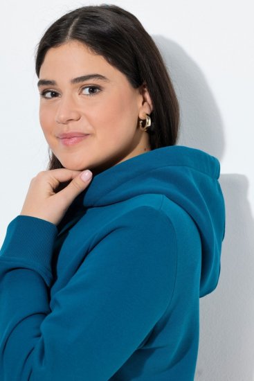 Ulla Popken Relaxed Fit Long Sleeve Hoodie Cerulean - Felpe & felpe con cappuccio - Felpe, Hoodie e Maglieria Calda