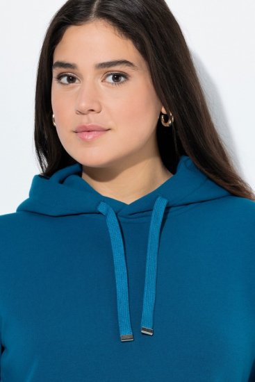 Ulla Popken Relaxed Fit Long Sleeve Hoodie Cerulean - Felpe & felpe con cappuccio - Felpe, Hoodie e Maglieria Calda