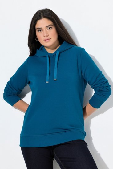 Ulla Popken Relaxed Fit Long Sleeve Hoodie Cerulean - Felpe & felpe con cappuccio - Felpe, Hoodie e Maglieria Calda