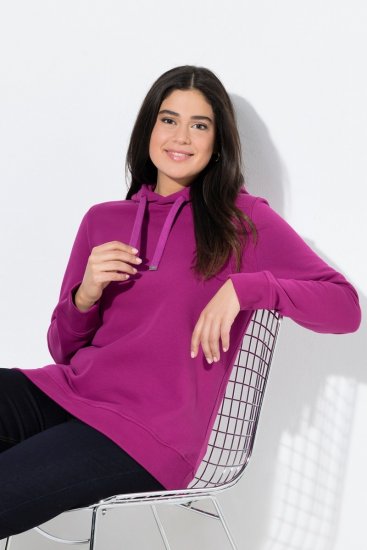 Ulla Popken Relaxed Fit Long Sleeve Hoodie Berry - Felpe & felpe con cappuccio - Felpe, Hoodie e Maglieria Calda