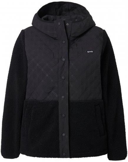 Ulla Popken Mixed Texture Hoodie Black - Felpe & felpe con cappuccio - 